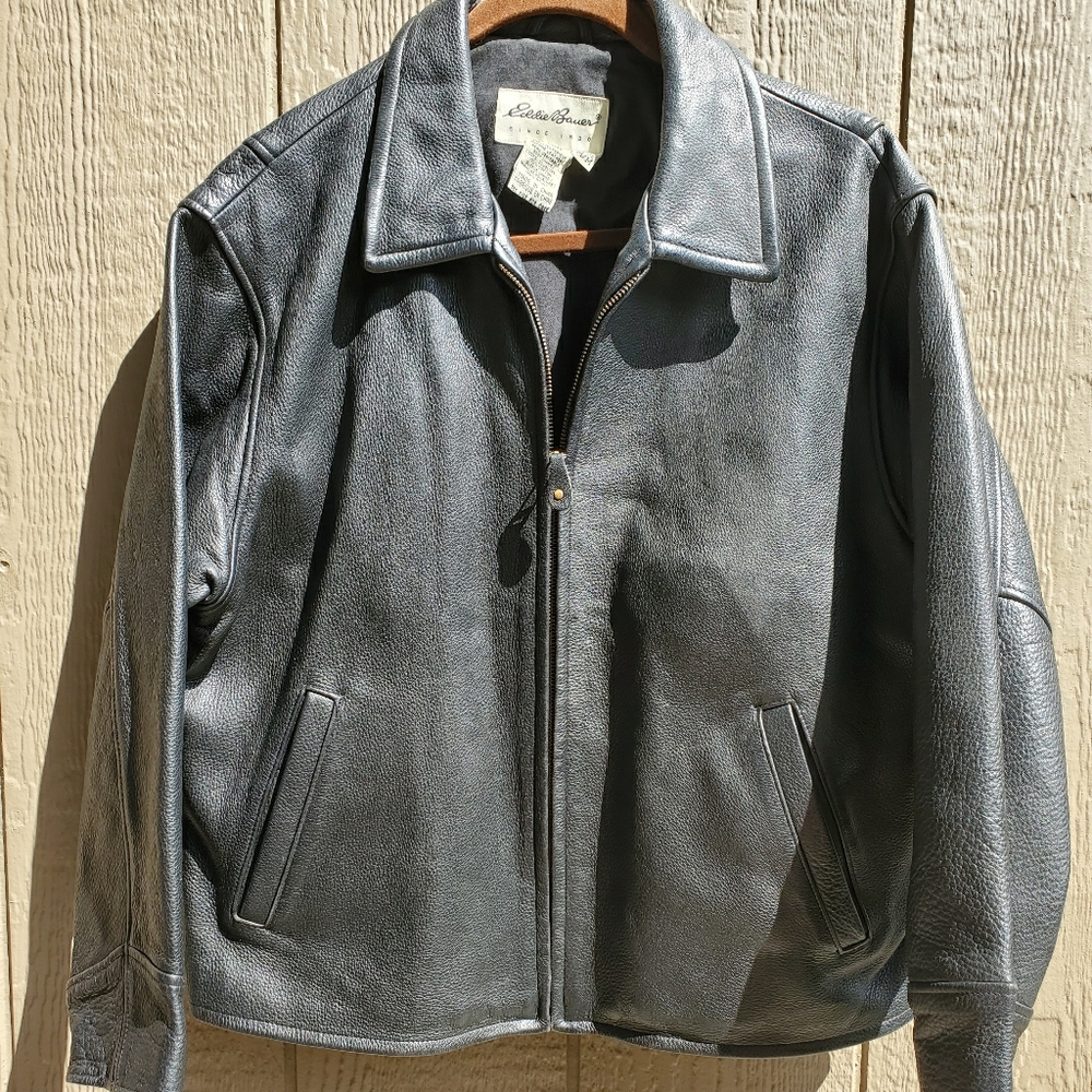 Black leather coat